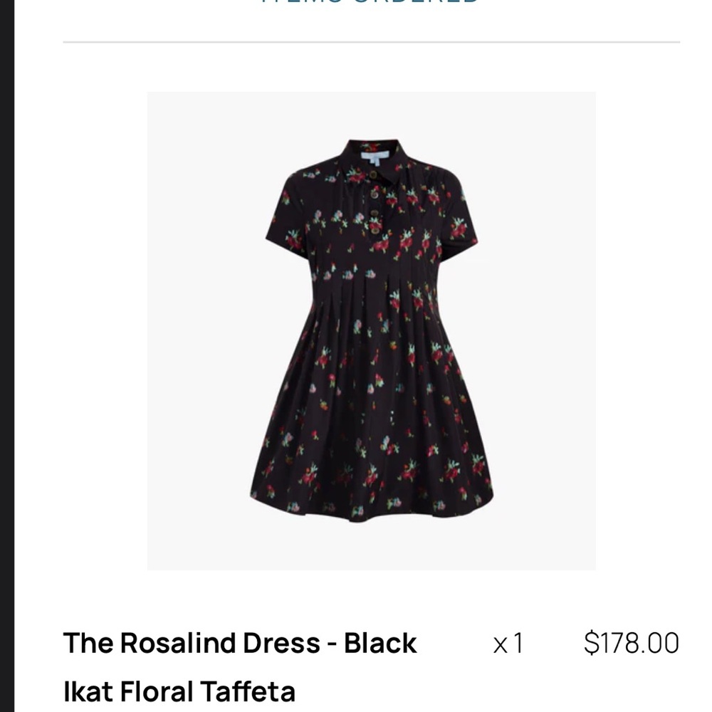 Hill House The Rosalind Dress in Black Ikat taffeta - S